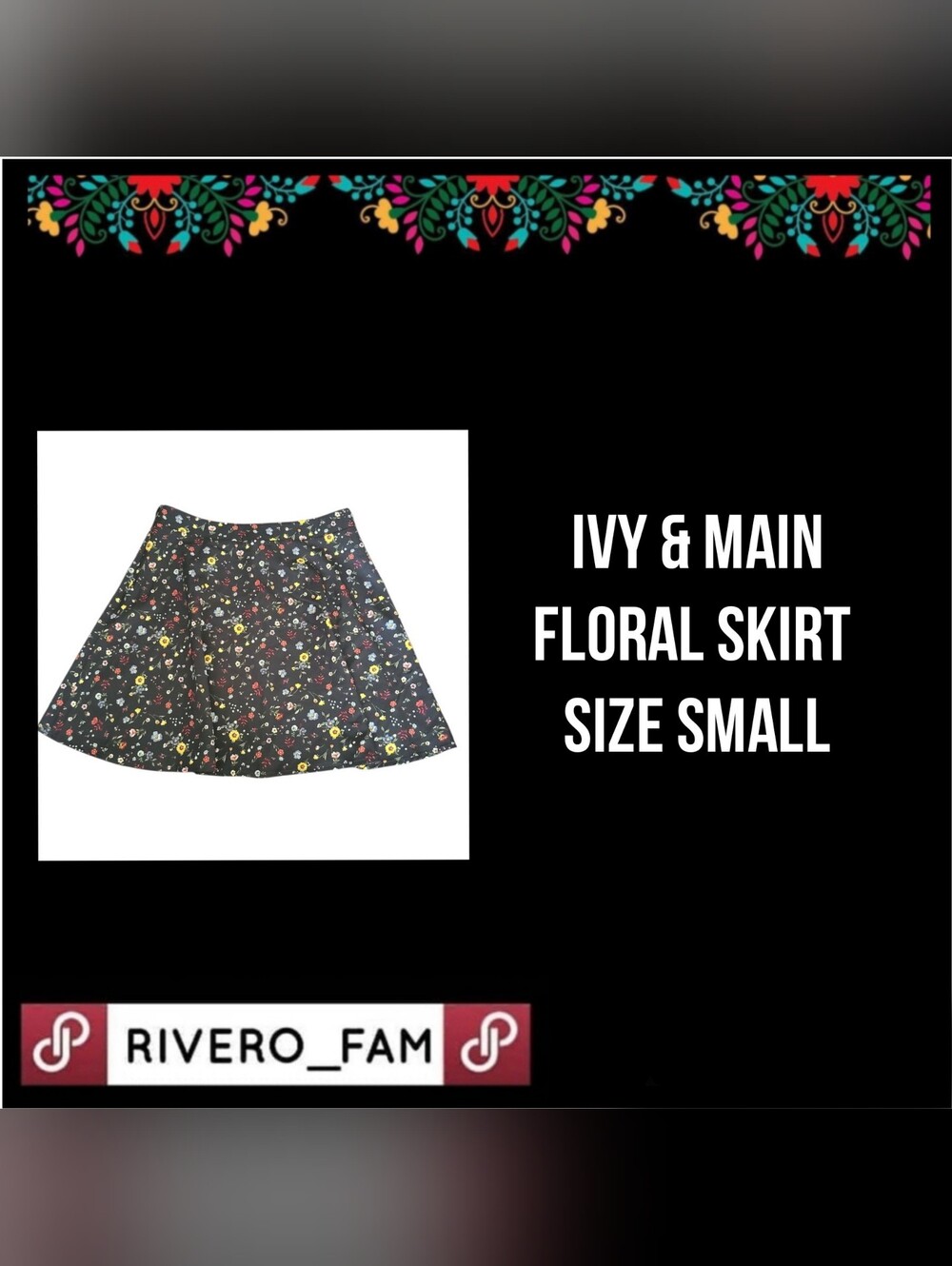 IVY & MAIN (TILLYS) | FLORAL SKIRT |  SIZE SMALL